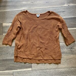 Old Navy || Waffle Knit Scoopneck Brown Sweater Size M